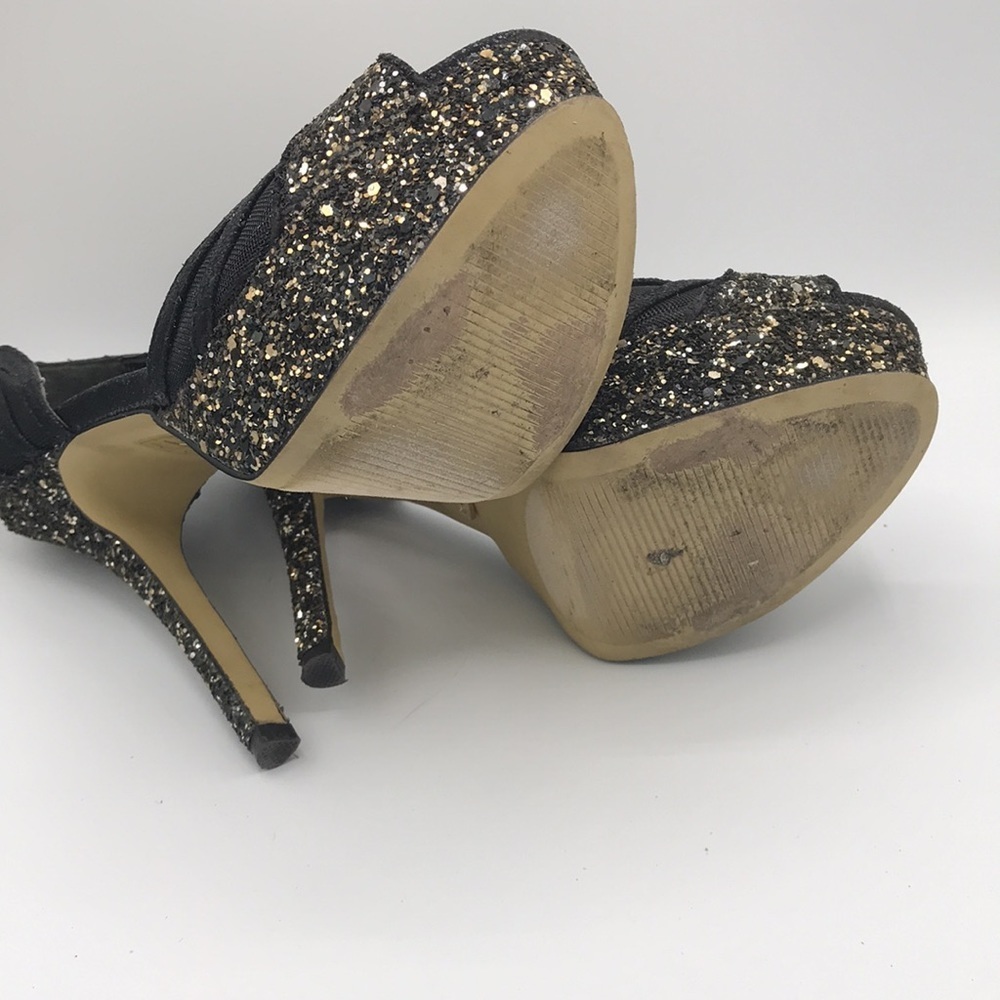 Bebe black and gold sparkly stilettos, size 6 - Picture 7 of 7